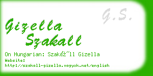 gizella szakall business card